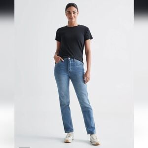 Du/er Midweight High Rise Straight Denim Jeans Vintage Wash Button Fly Size 25